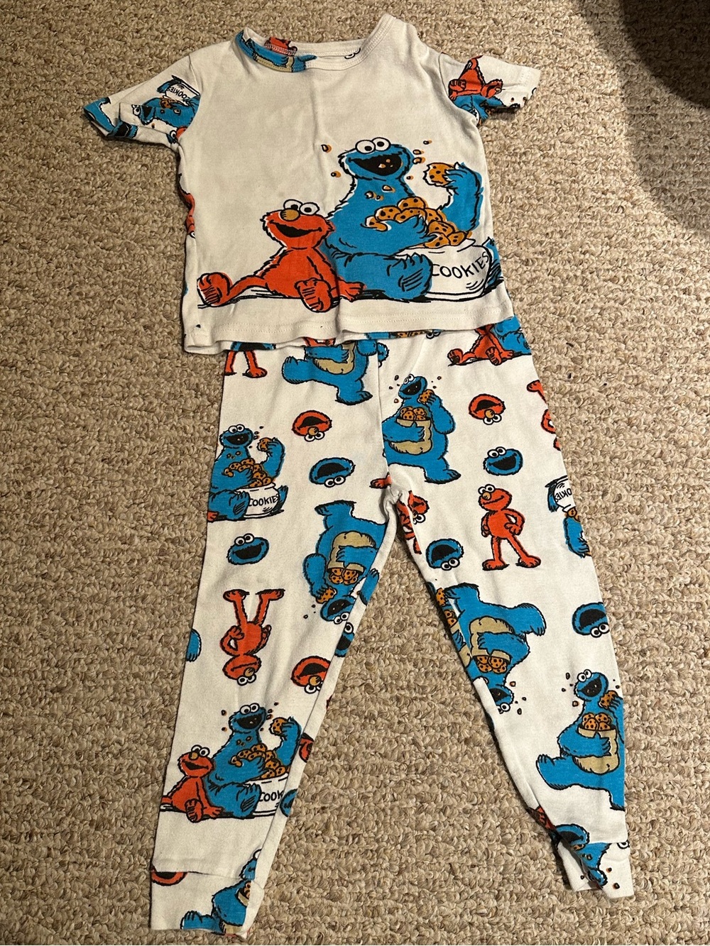 Kids Sesame Street Cookie Monster & Elmo Pajama Set